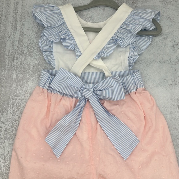 Embroidered Sailboat Romper with Cross-back and Adjustable Straps 24 months - Picture 4 of 5